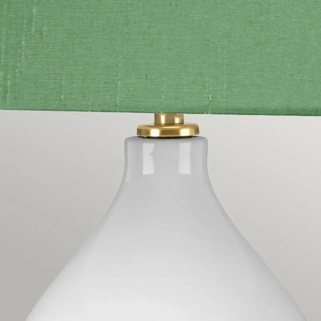 Elstead LED Tafellamp ISLA - 1x E27 60W - Aged Brass/Wit/Green