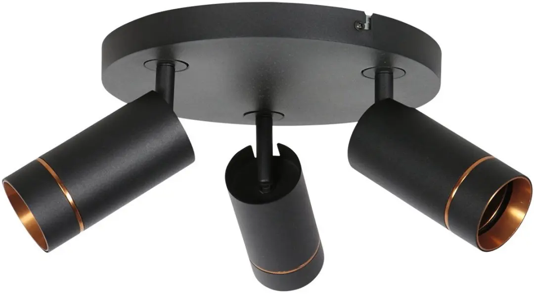 Steinhauer Downlume 4859ZW Plafondspot 3x GU10 - 30cm - Zwart