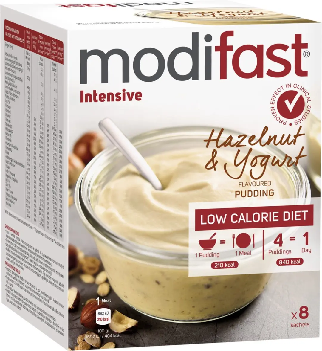 Modifast Intensive Pudding Yoghurt Hazelnoot - 8 Zakjes