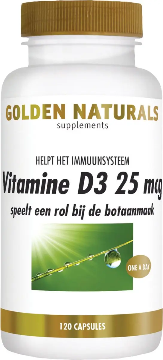 Golden Naturals Vitamine D3 25 mcg - 120 Softgel Capsules