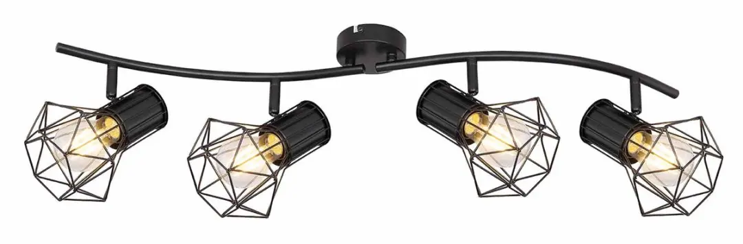 Globo Priska Opbouwspot E27 - 4 Stuks - Zwart