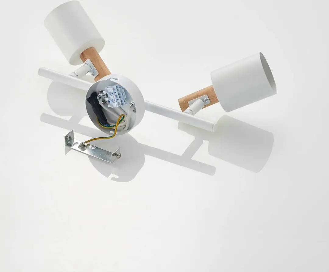 Lindby Buitenspot 2-lichts GU10 - 15cm - Hout/Wit