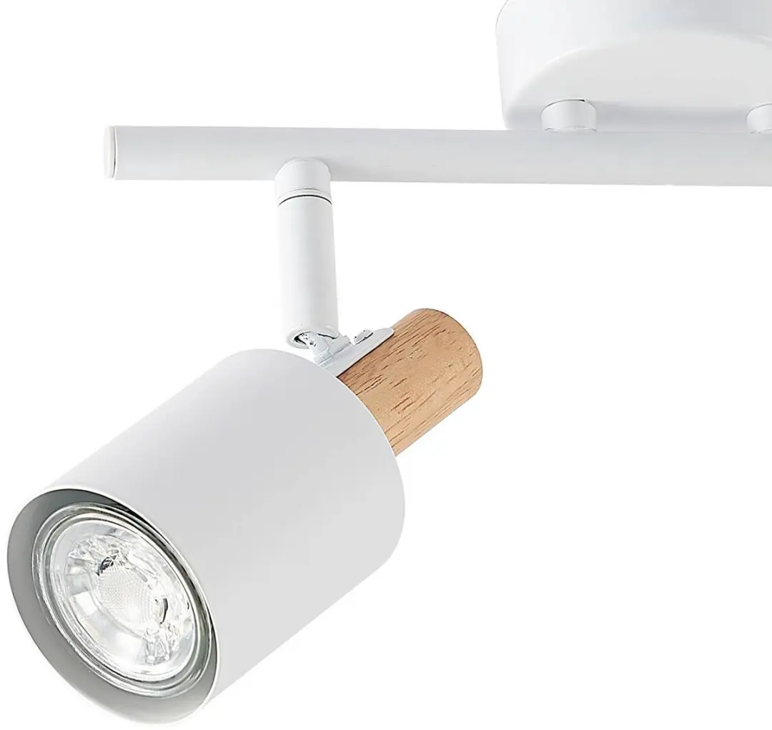 Lindby Buitenspot 2-lichts GU10 - 15cm - Hout/Wit