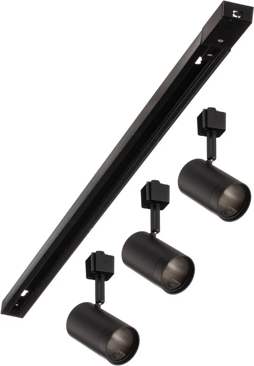 PRIOS 3-lichts Railverlichting GU10 - Zwart - afbeelding 6 van 6