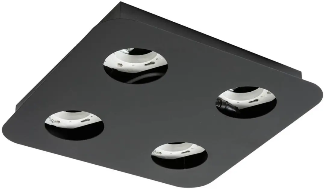 Lindby Plafondlamp 4 Lichtpunten GX53 - 44W - Zwart Mat