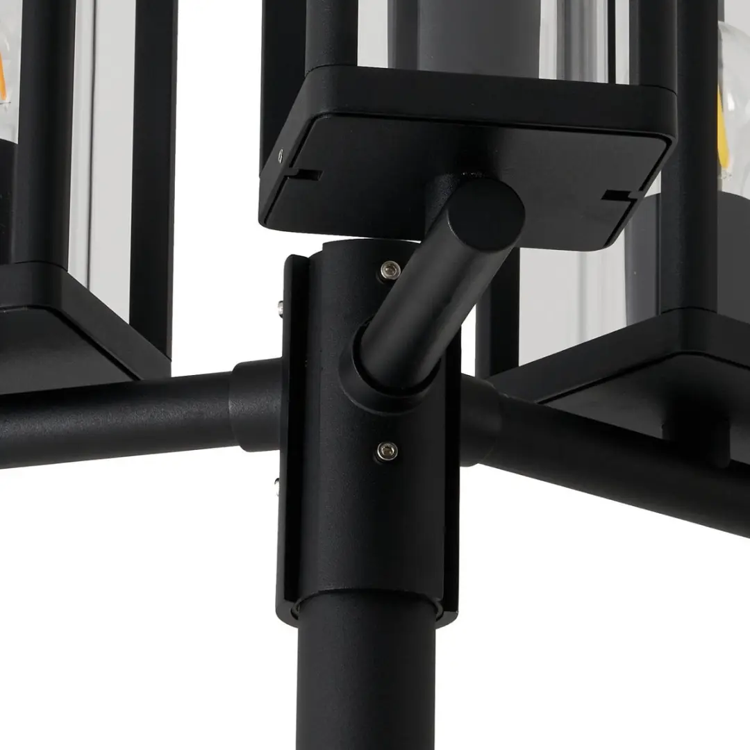 Lucande Lantaarnpaal 3-lichts E27 - 240cm - Zwart/Transparant
