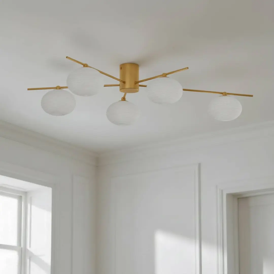 Lindby Plafondlamp 5-Lichts G9 - Goud/Wit