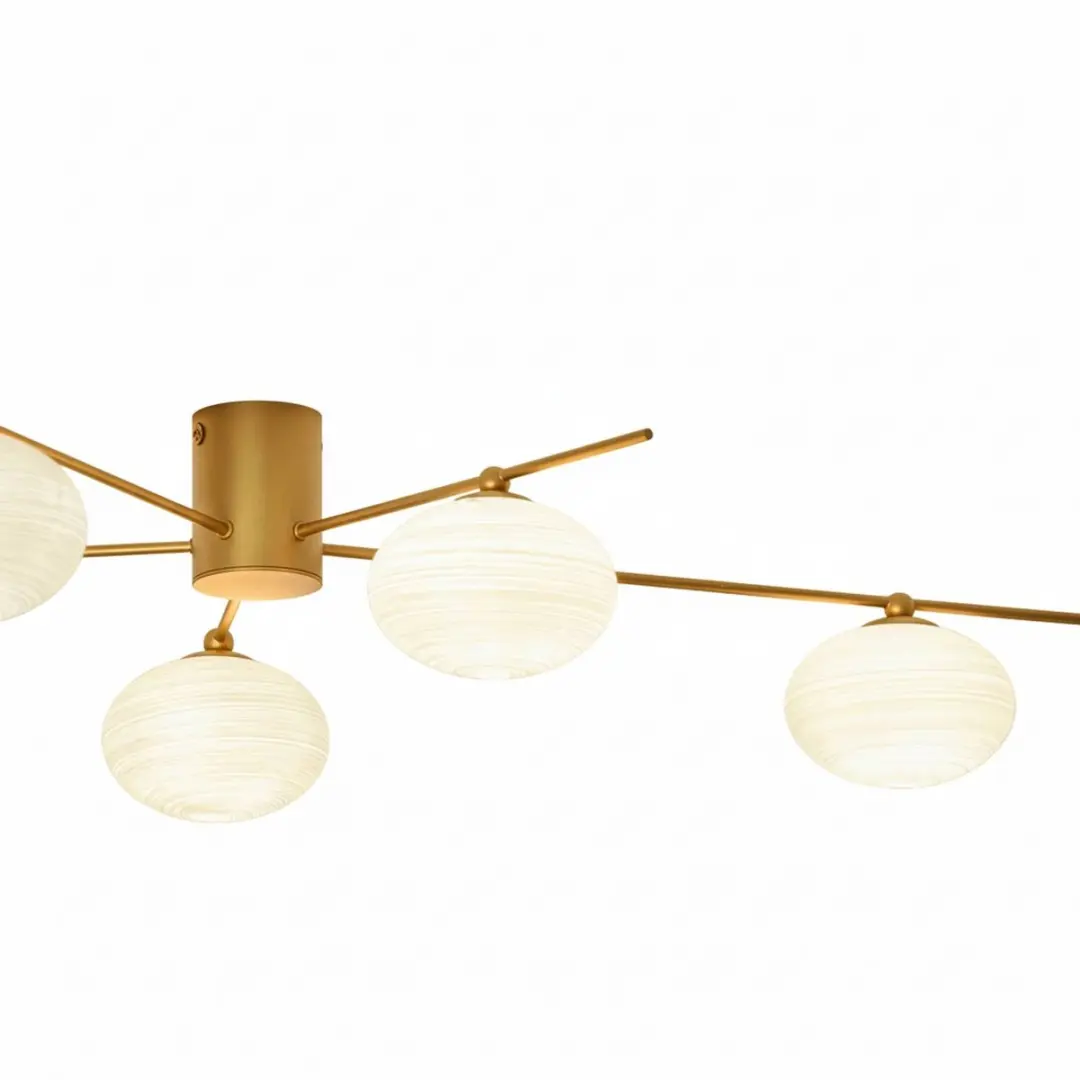 Lindby Plafondlamp 5-Lichts G9 - Goud/Wit