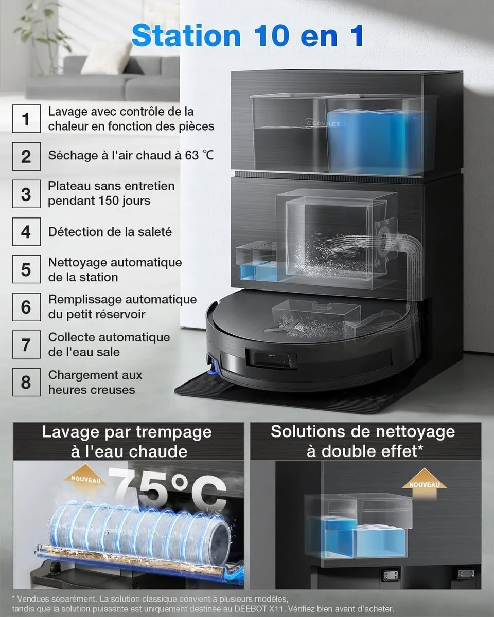 Ecovacs X11 PRO OMNI Robotstofzuiger - 19500 Pa - Grijs - afbeelding 6 van 6