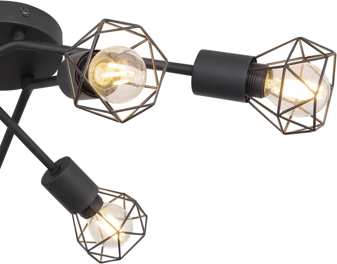 Globo Xara I Plafondlamp Zwart Ø63cm - 6x E14