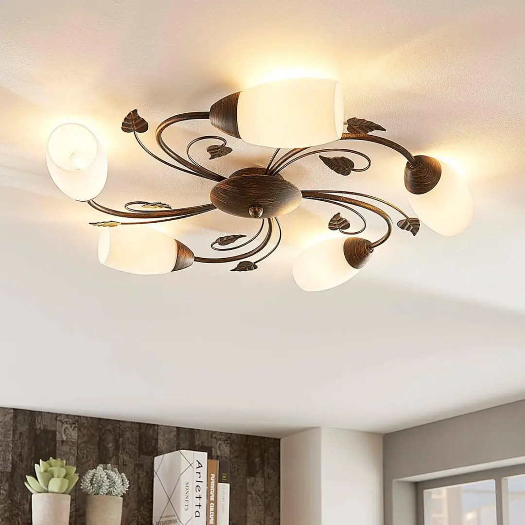 Lindby Plafondlamp 5-Lichts Glas Metaal