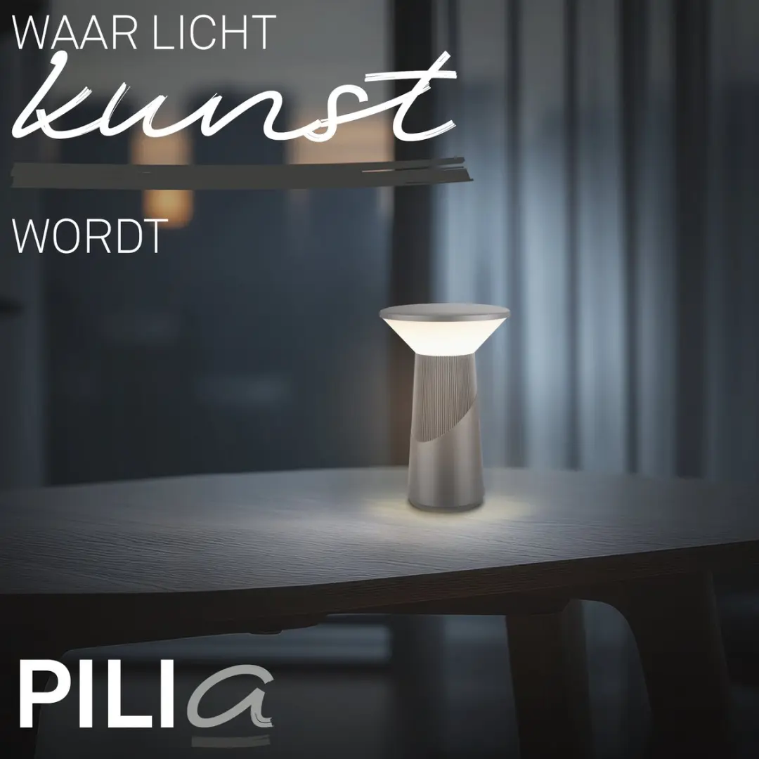 Briloner Pilia Oplaadbare Tafellamp - Ø15x24cm - Antraciet
