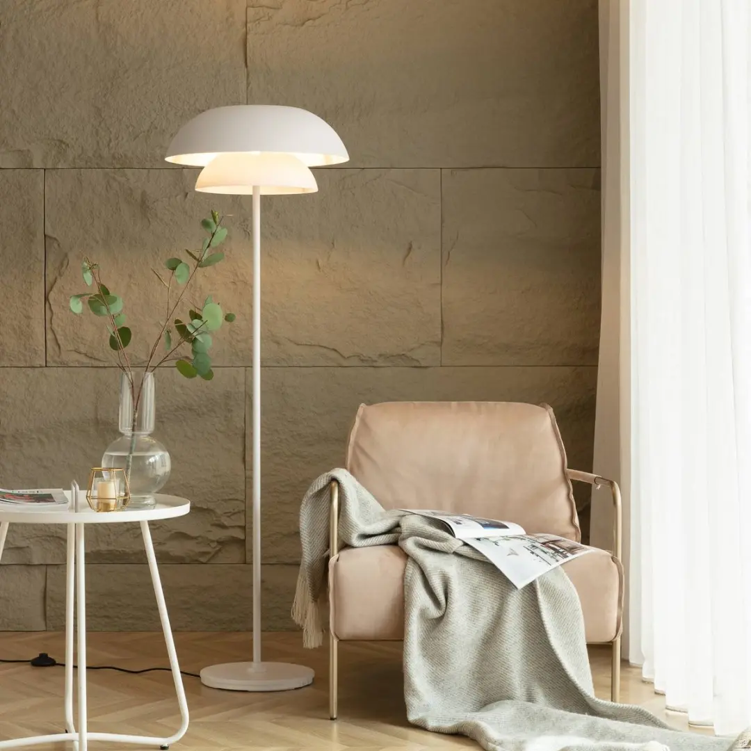Lucande Vloerlamp 1 Licht E27 151cm - Wit