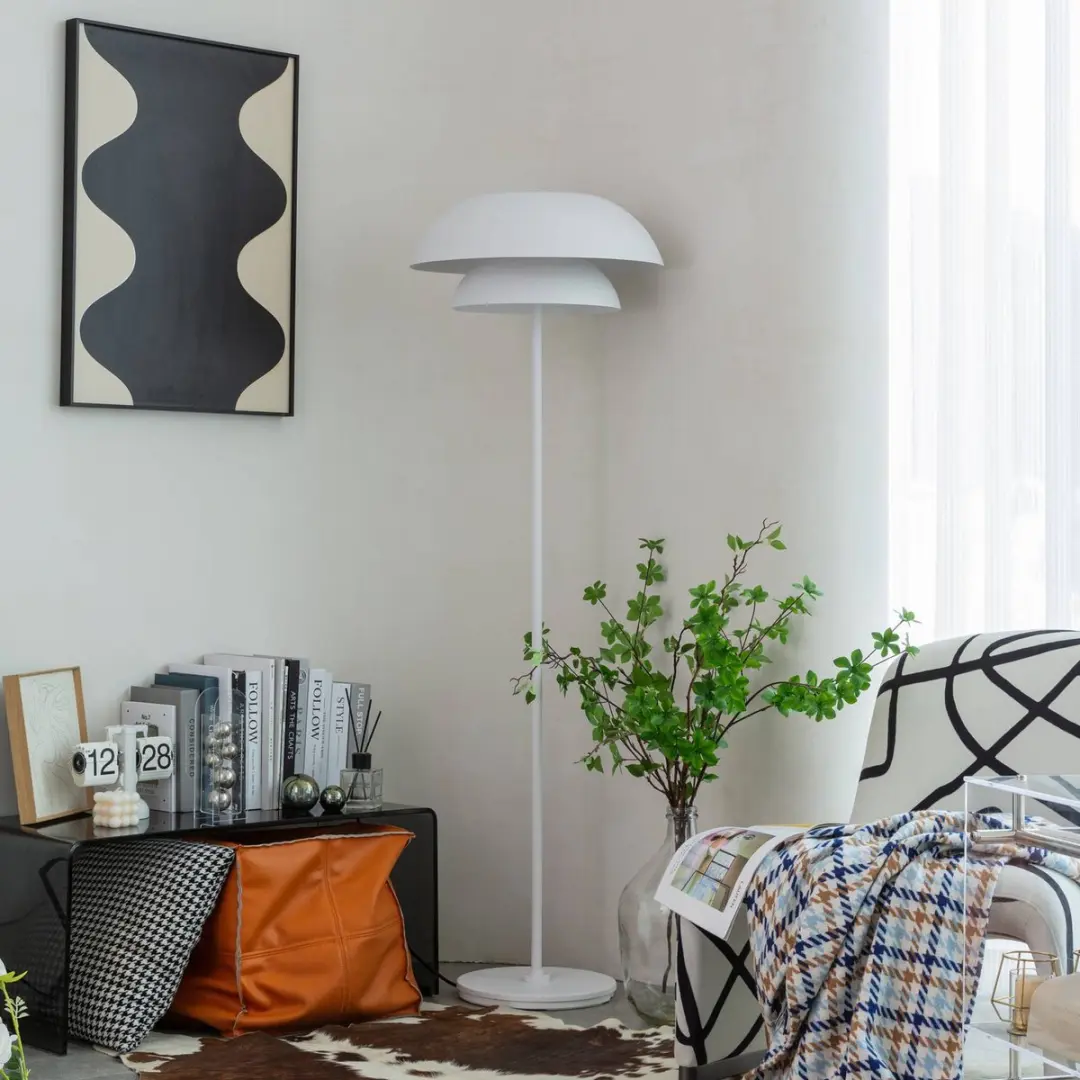 Lucande Vloerlamp 1 Licht E27 151cm - Wit