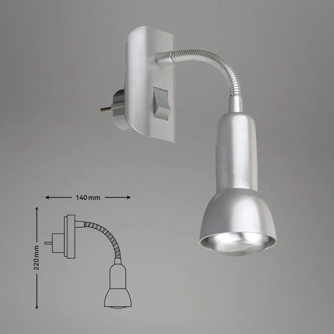 Briloner Paku Stekkerlamp - 25W - Zilver
