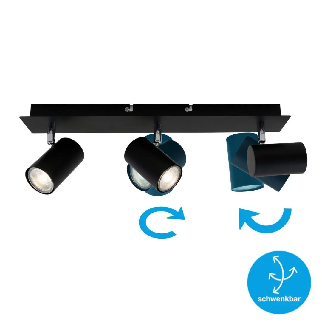 Briloner Run Opbouwspot 3x GU10 - Zwart
