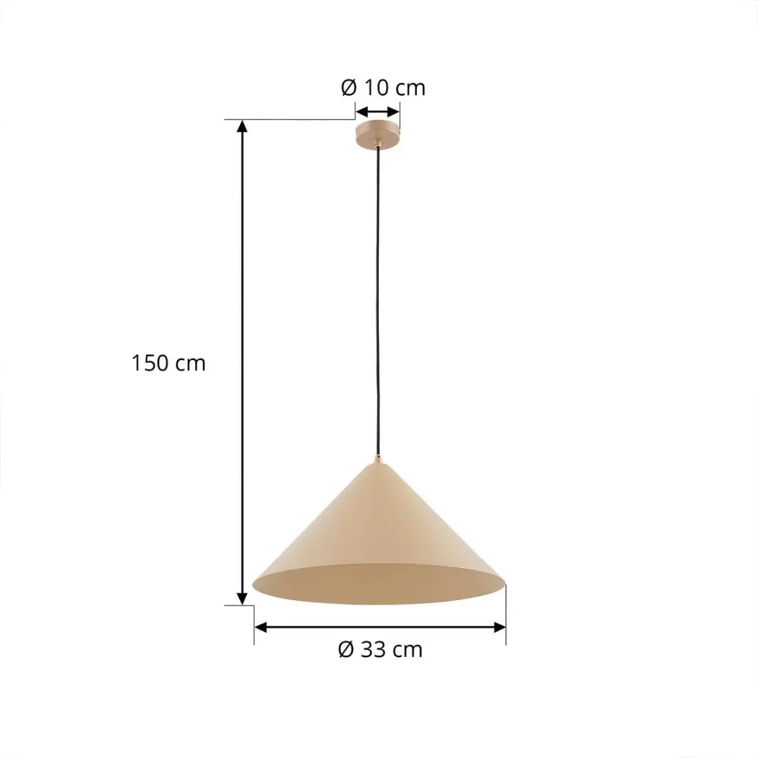 Lindby Hanglamp Metaal E27 1 Lichtpunt - 25cm - Beige