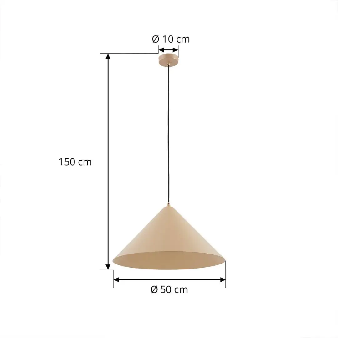 Lindby Hanglamp Metaal E27 1 Lichtpunt - 25cm - Beige