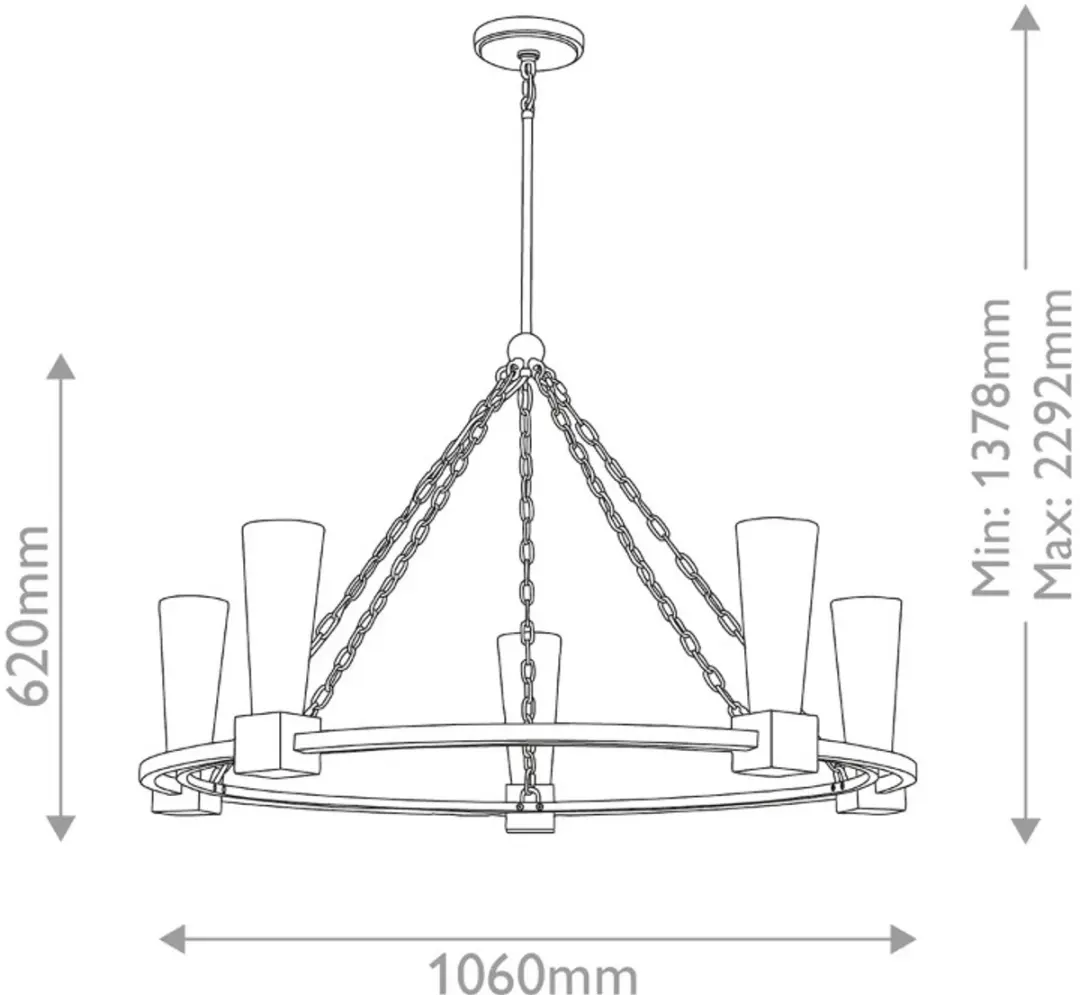 Elstead LED Kroonluchter 5x E27 - 40W - Goud