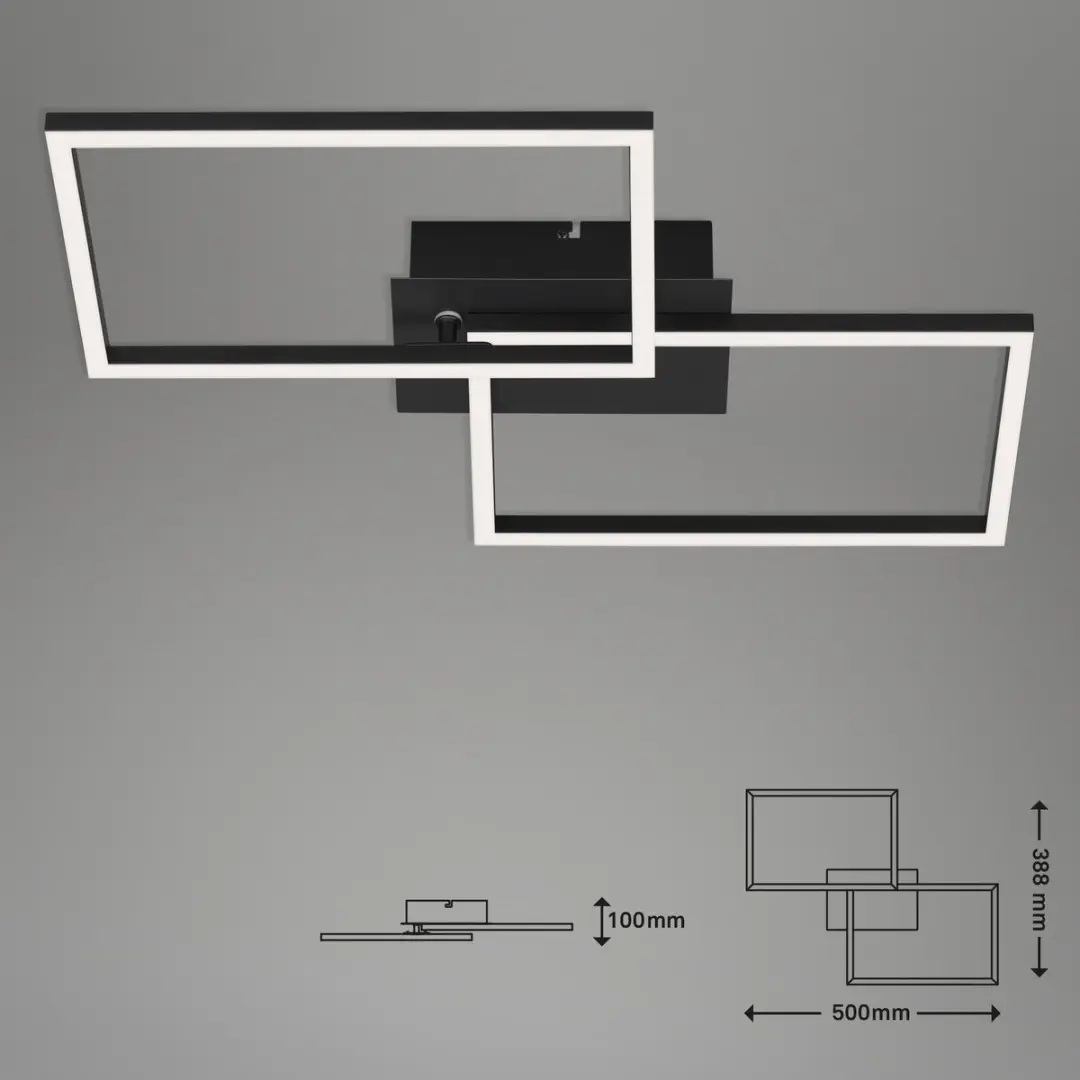 Briloner LED Plafondlamp 2x30W - Dimbaar - Zwart