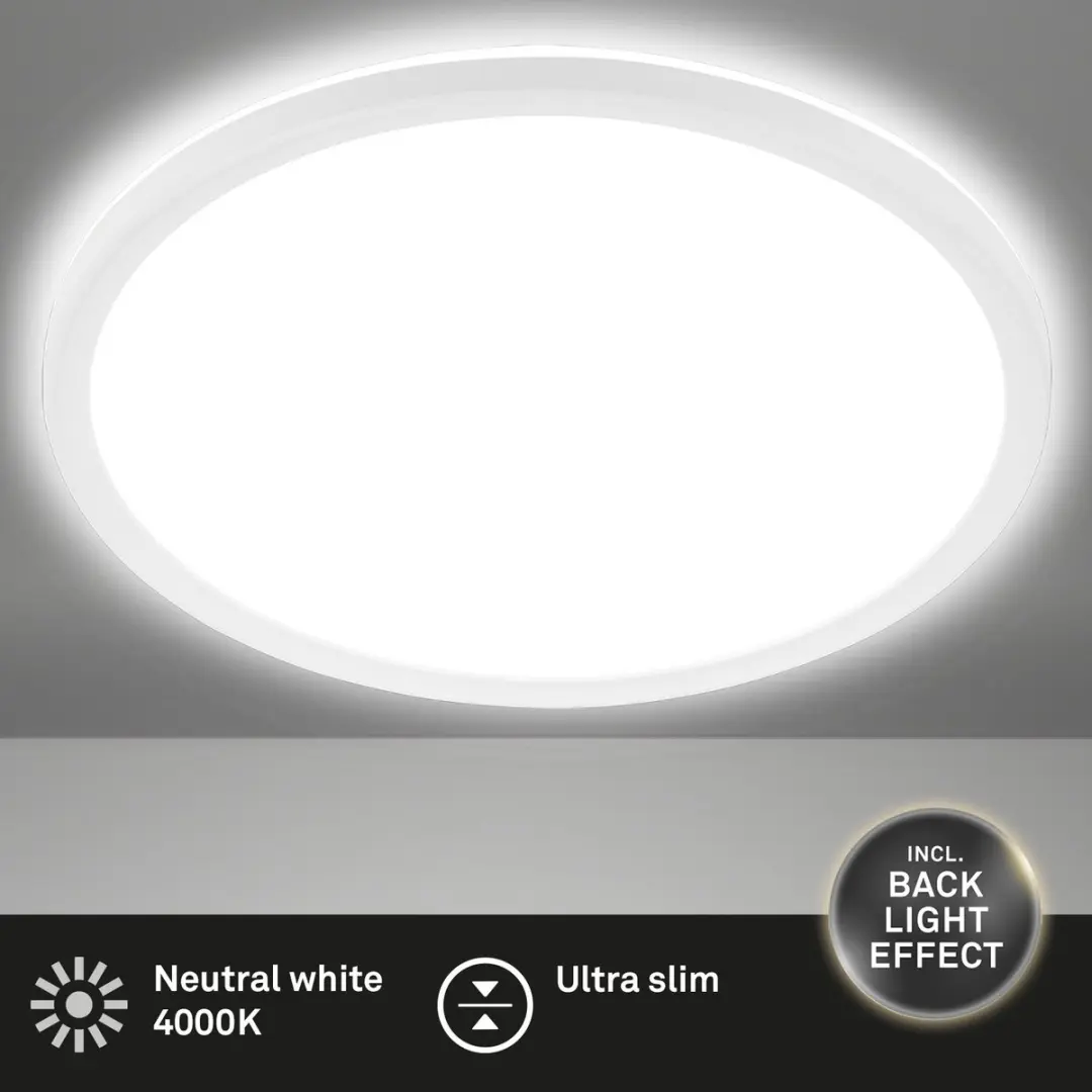 Briloner Slim Plafondlamp 22W Ø42cm - Wit