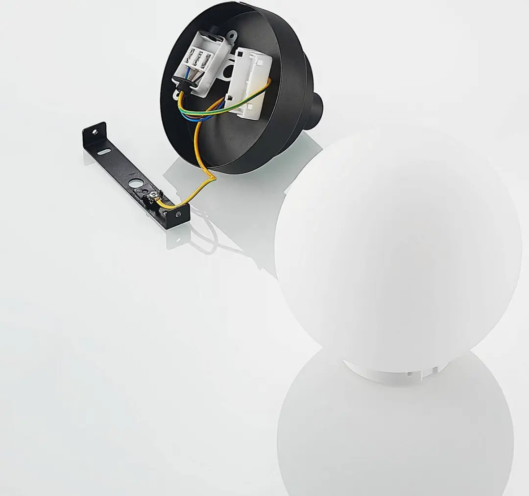 Lindby Plafondlamp Badkamer 1 Licht E14 - 15cm - Zwart Mat - afbeelding 6 van 6