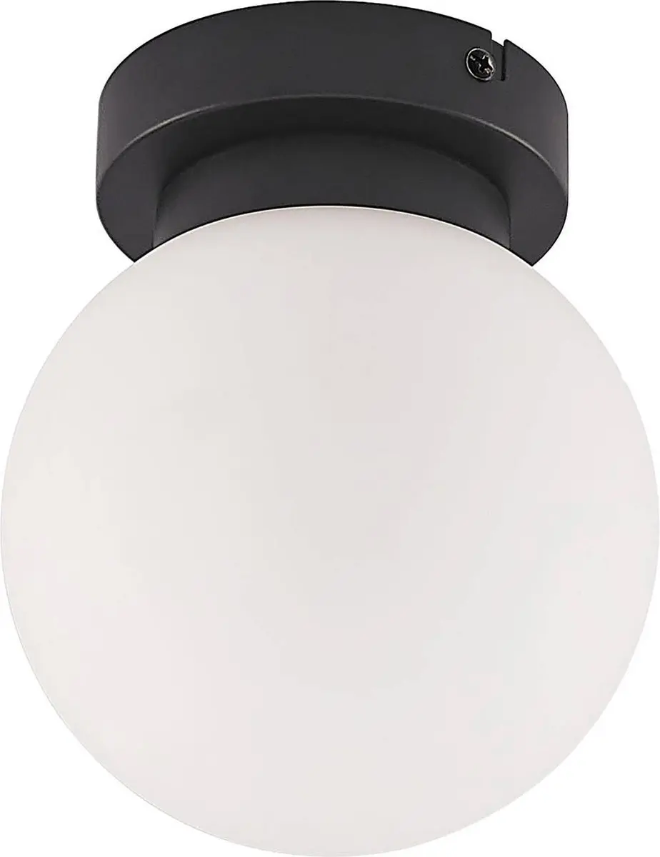 Lindby Plafondlamp Badkamer 1 Licht E14 - 15cm - Zwart Mat