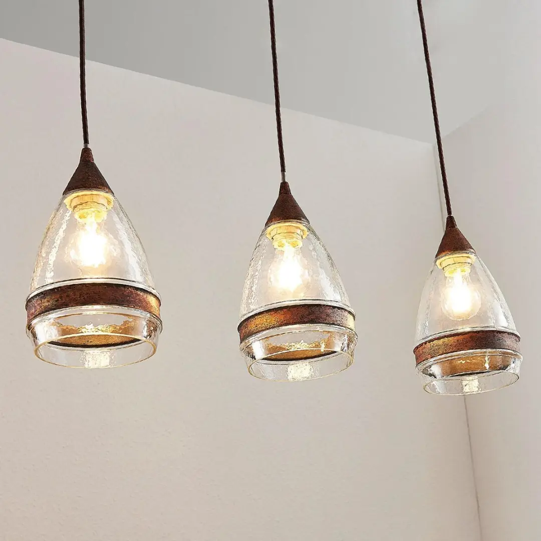 Lindby Hanglamp 3-Lichts Metaal Glas