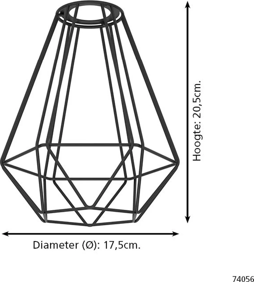 Eglo Capoliveri-E Lampenkap Ø17,5cm - Zwart - afbeelding 5 van 6