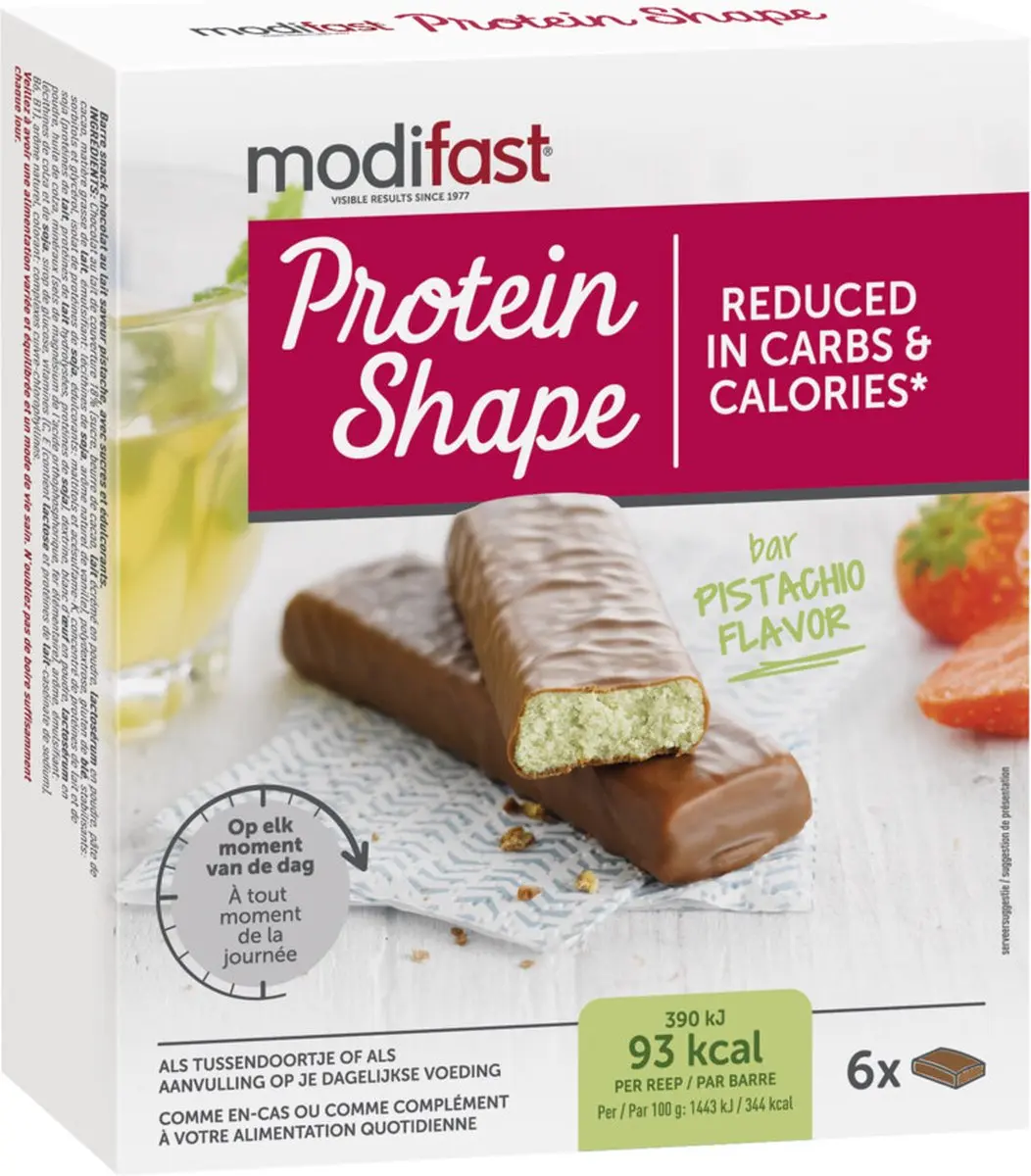 Modifast Protein Shape Reep Chocolade-Pistache - 6 Stuks