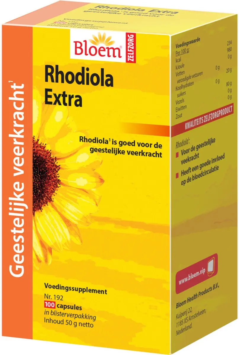 Bloem Rhodiola 100 Capsules