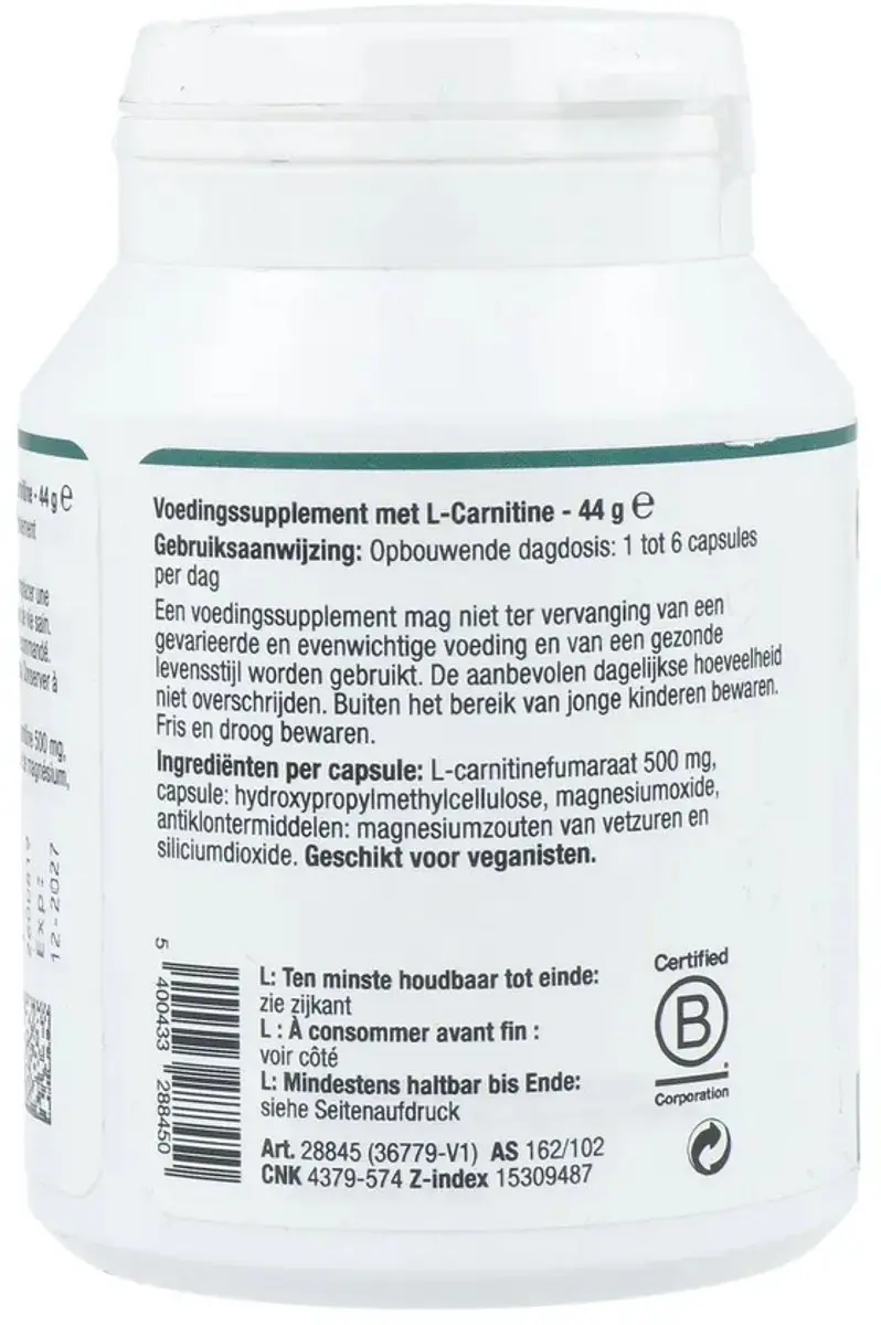 Metagenics L-Carnitine V-caps 60 - 500mg - 60 Stuks