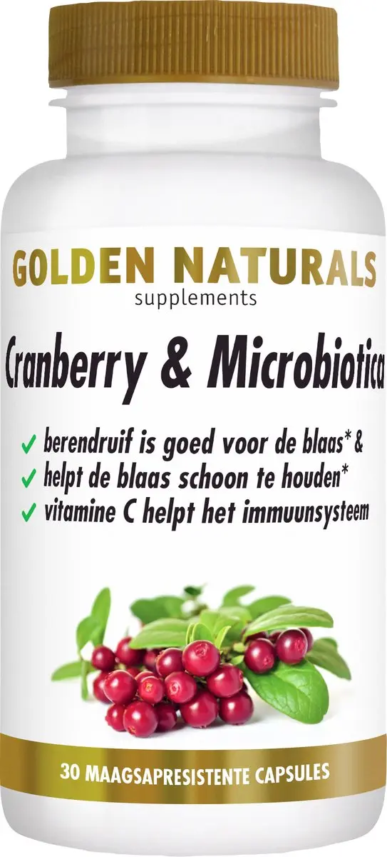 Golden Naturals Cranberry & Microbiotica Capsules 30 Stuks