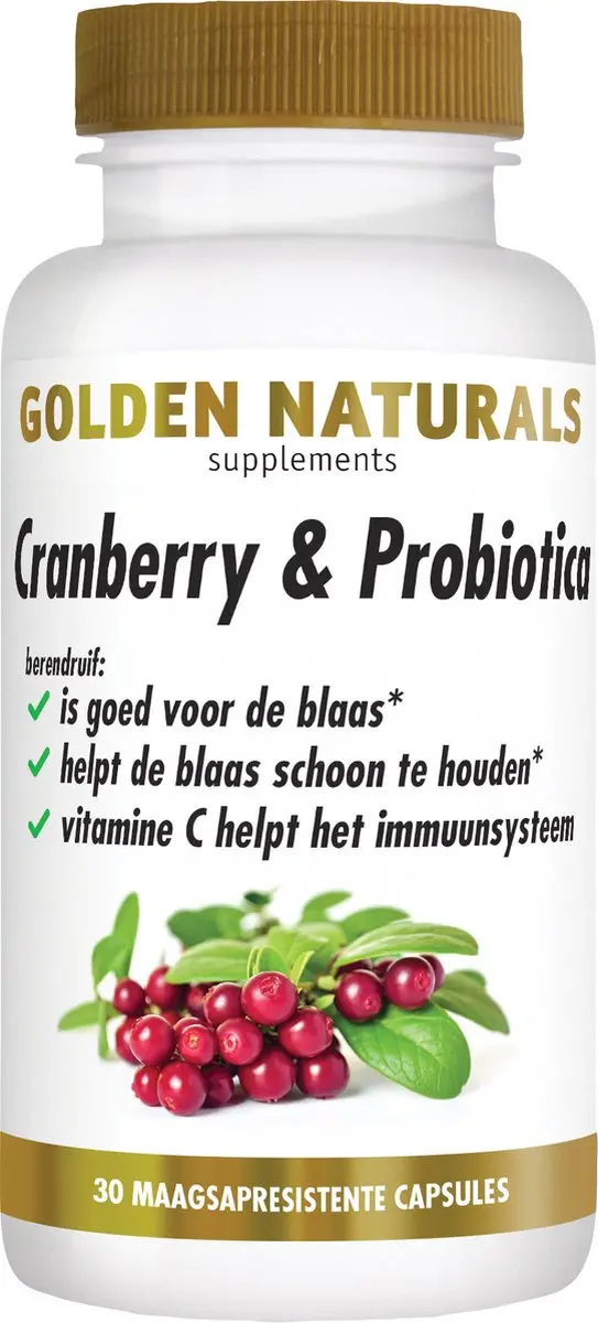 Golden Naturals Cranberry & Microbiotica Capsules 30 Stuks