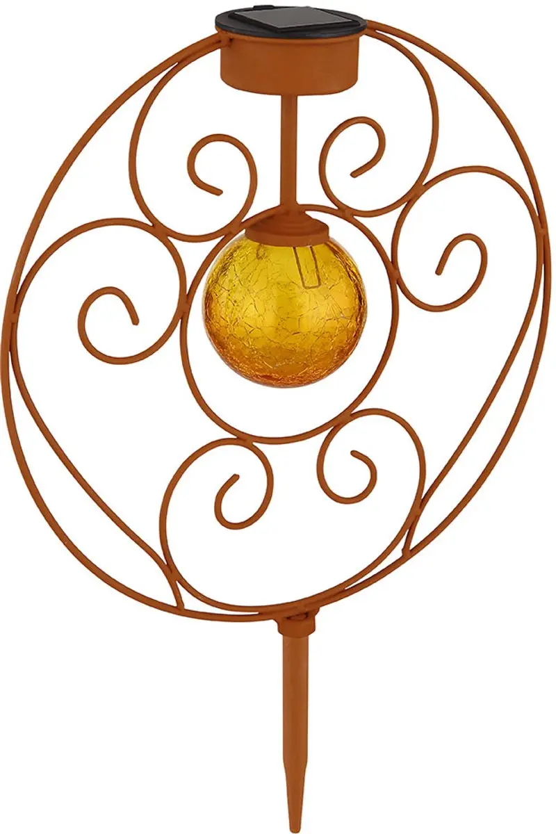 Globo Oosterse Glazenbol Solarlamp - Bruin - 30x8,5x41cm