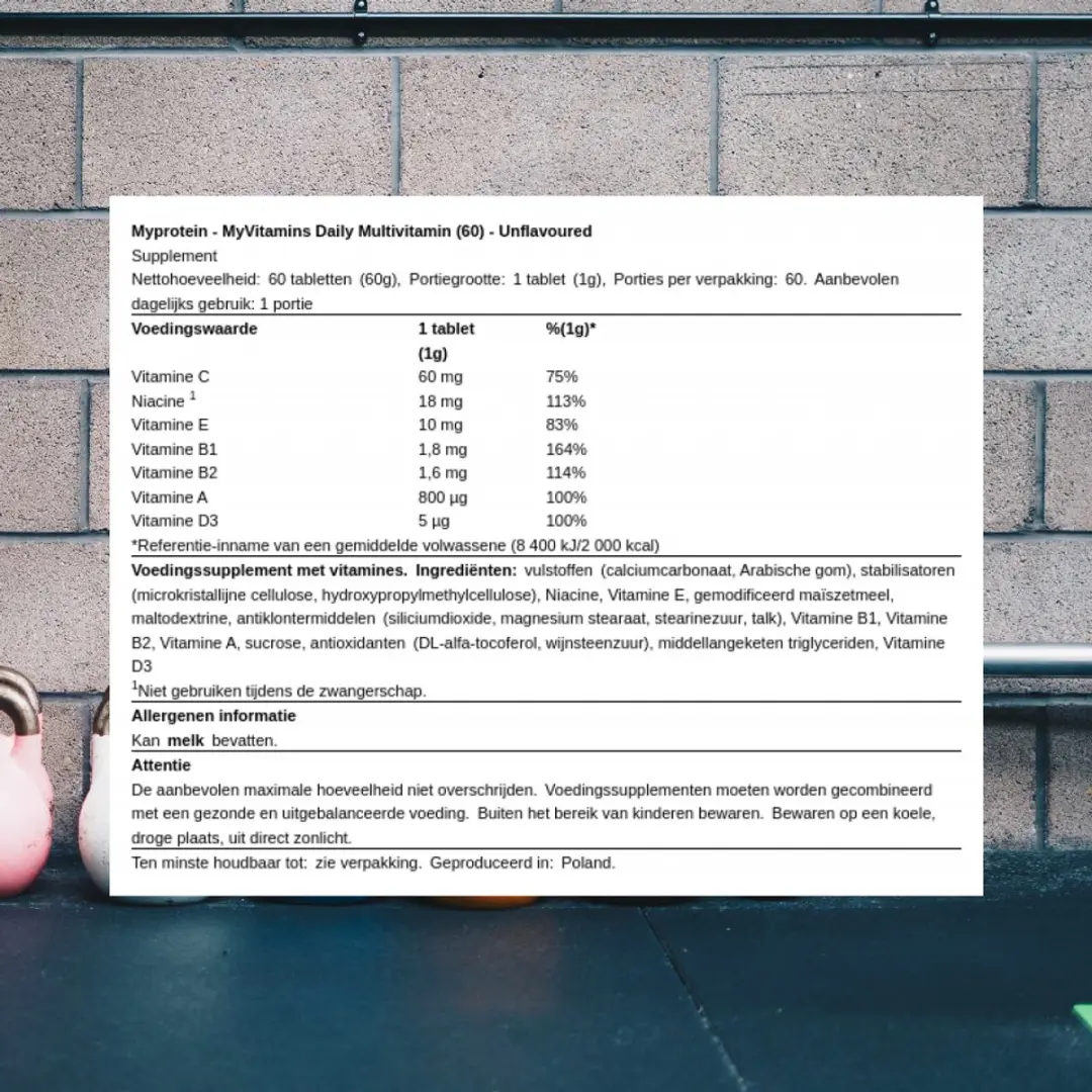 Myprotein MyVitamins Daily Multivitamine 60 Stuks - Ongearomatiseerd
