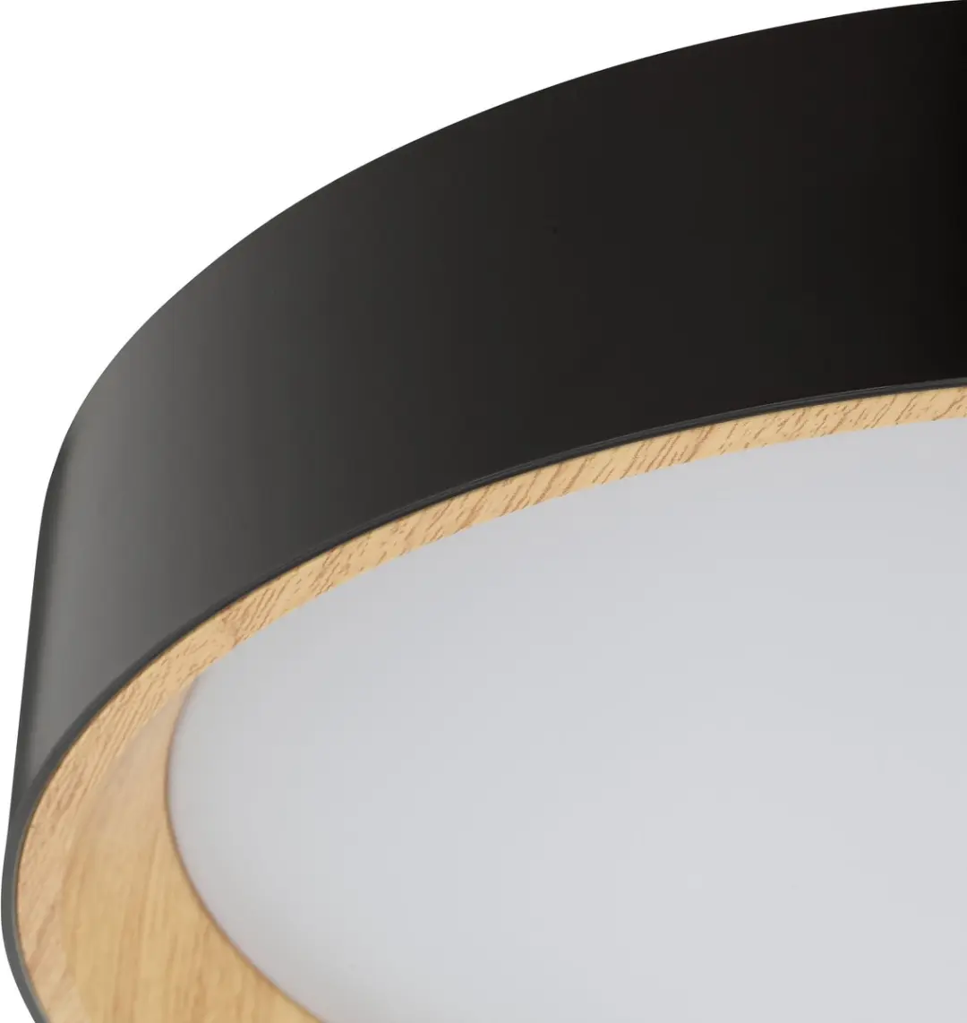 Brilliant Larios Plafondlamp 9.2W - Dimbaar CCT - Zwart/Hout
