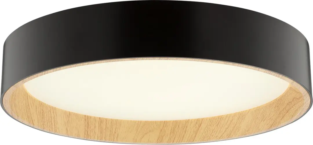 Brilliant Larios Plafondlamp 9.2W - Dimbaar CCT - Zwart/Hout