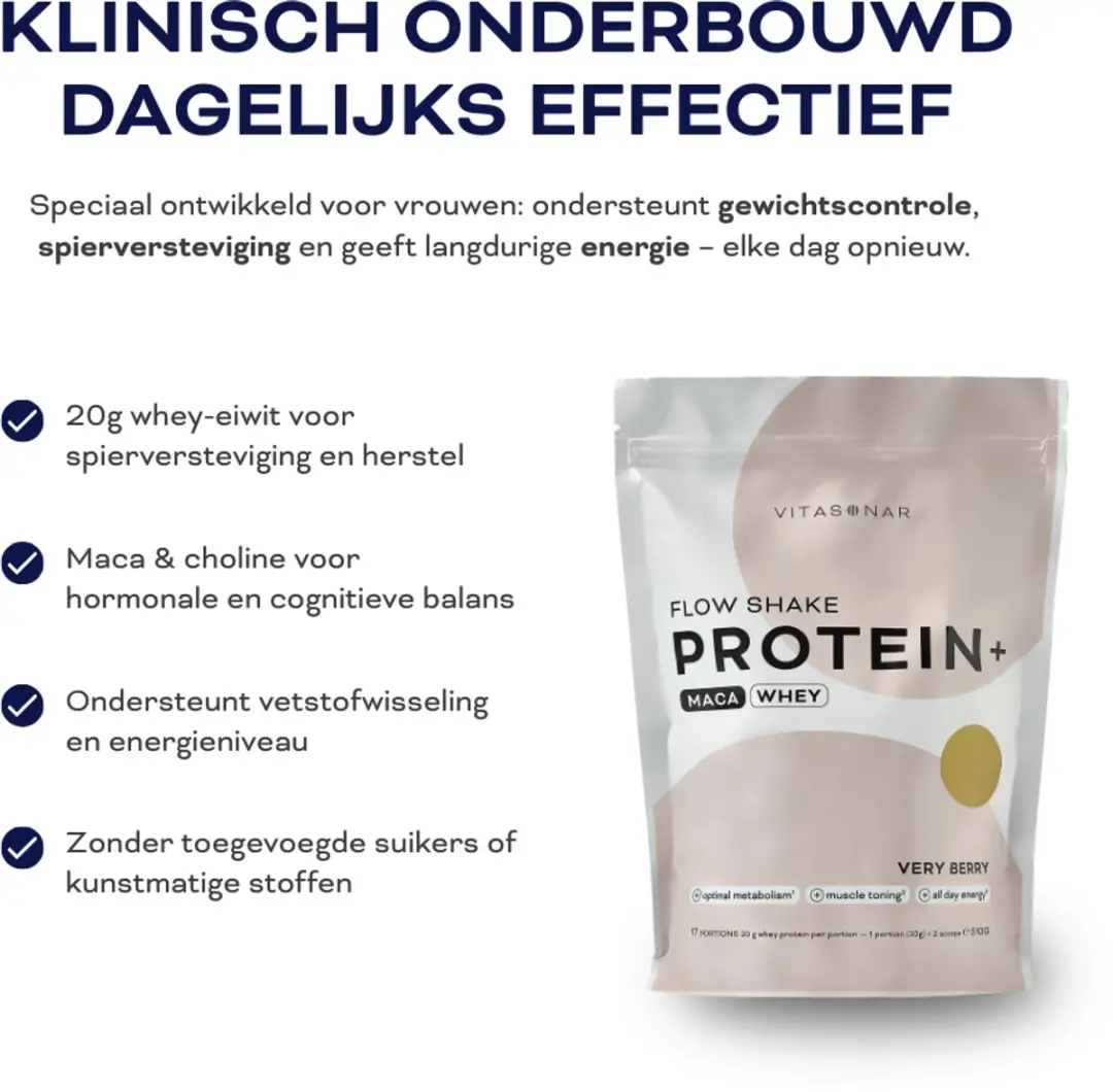 Vitasonar Flow Shake Protein+ Very Berry 510g