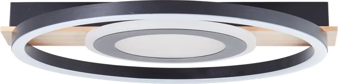 Brilliant Maureen LED Plafondlamp 22W - 3000K - Zwart/Hout