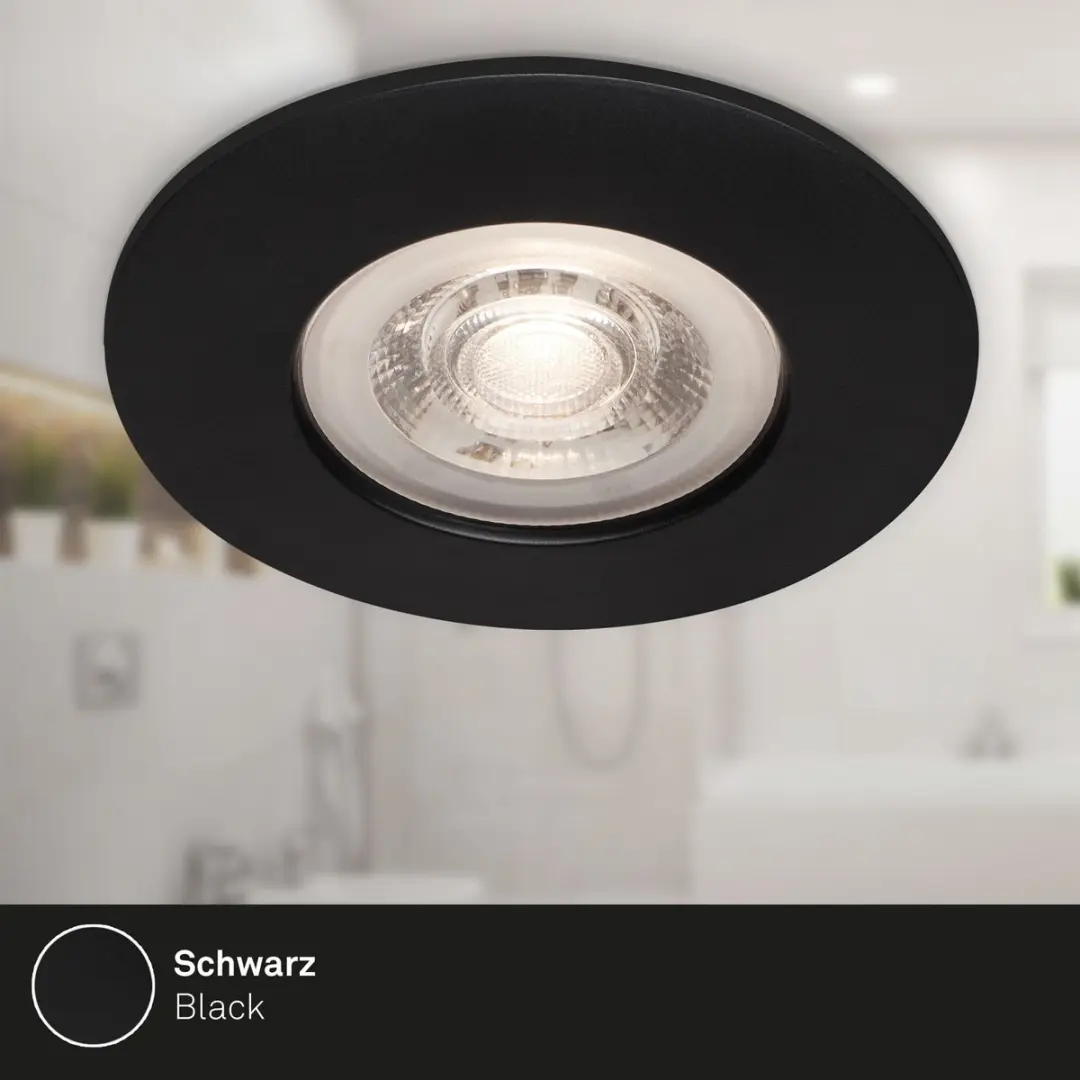 Briloner LED Inbouwspots Set 4 Stuks - Ø9cm - IP44 - Zwart