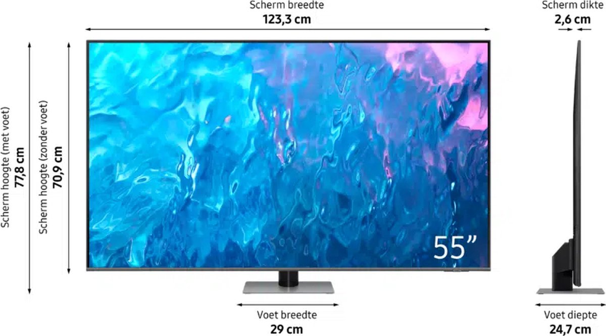 Samsung QE55Q77C - 55 inch - 4K QLED - 2023 - Buitenlands model