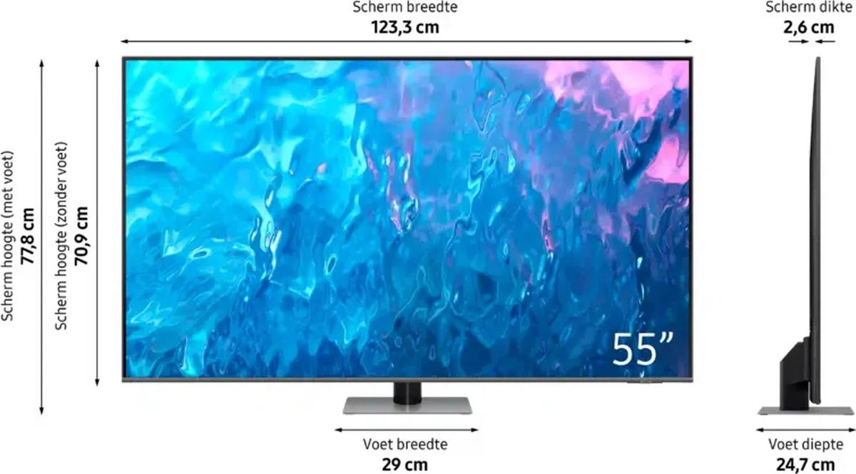 Samsung QE55Q77C 55 inch QLED TV - Zwart