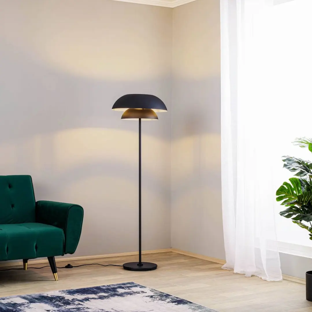 Lucande Vloerlamp 1 Lichtpunt E27 151cm - Zwart