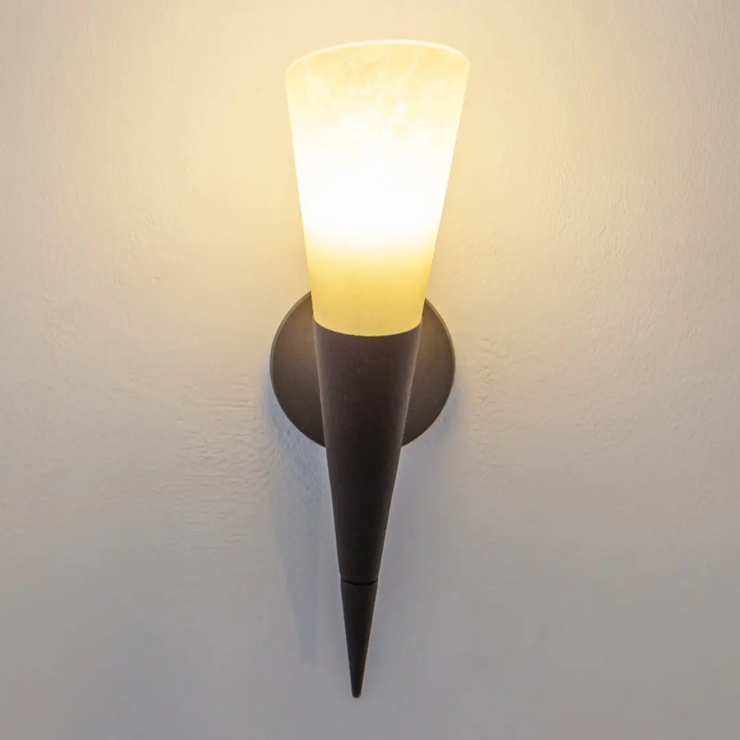 Lindby Wandlamp Metaal Glas 34cm E14 - Roest Crème