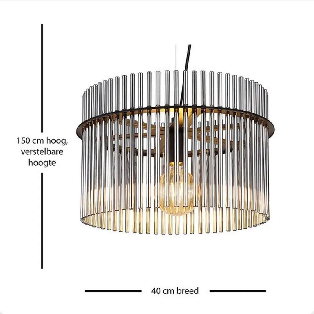 Globo Gorley Hanglamp - Ø40cm - Zwart
