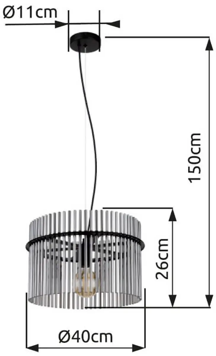 Globo Gorley Hanglamp - Ø40cm - Zwart