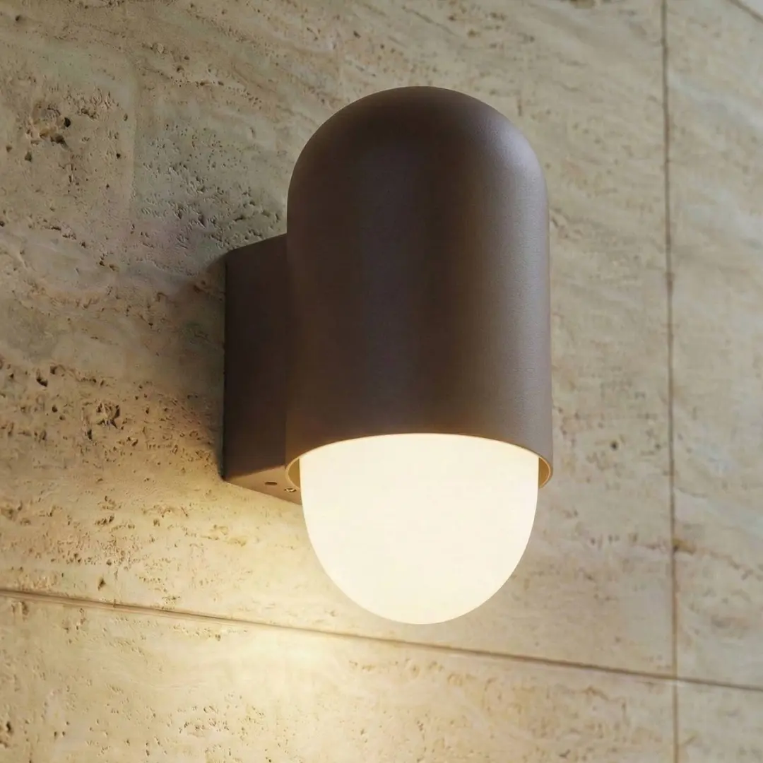 Lindby Wandlamp Buiten 1 Licht E27 - Bruin/Wit