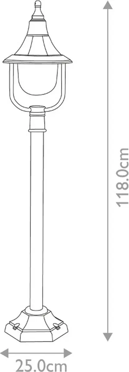 Elstead Shannon LED Tuinpilaar E27 60W - IP44 - Zwart