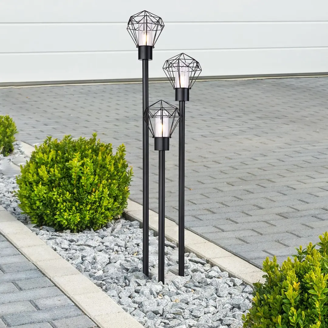 Globo Vloerlamp Padlamp 3-vlammen E27 - 44x170cm - Zwart